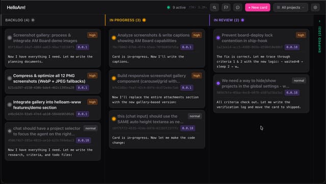 AM board — real product screenshot