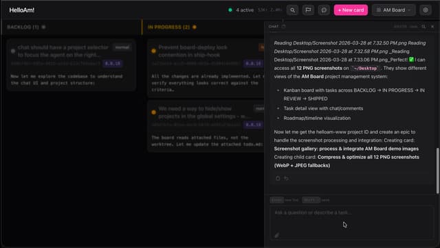 AM chat — real product screenshot